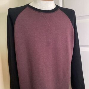 Mens Orvis Raglan Long sleeve shirt medium dusty rose/black